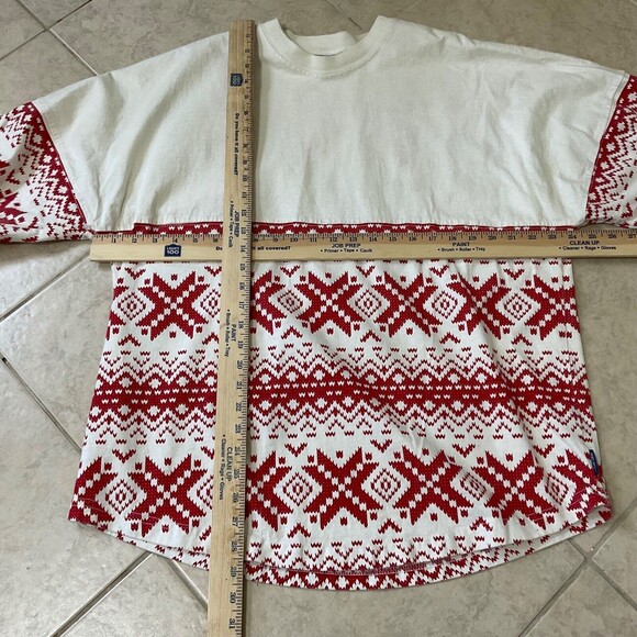 Spirit Jersey women size L Let it snow Red Snow Flakes Fair Isle cozy USA - Picture 8 of 12